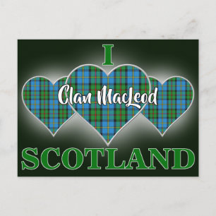 Clan MacLeod Harris I Liebe Scotland Tartan Heart Postkarte