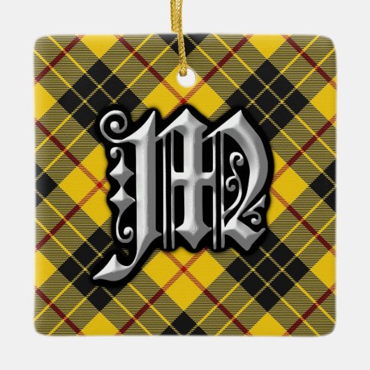 Clan MacLeod Letter M Monogram Tartan Ornament (Vorderseite)