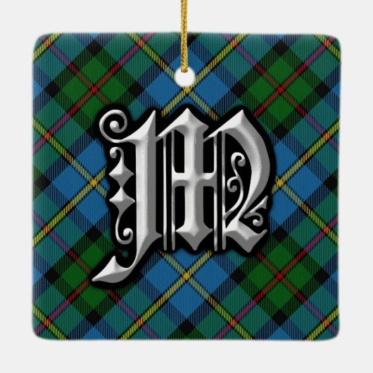 Clan MacLeod Letter M Monogram Tartan Ornament (Rückseite)