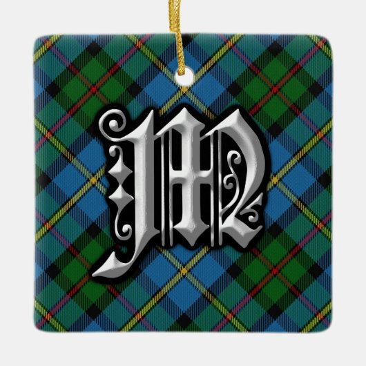 Clan MacLeod Letter M Monogram Tartan Ornament (Vorderseite)