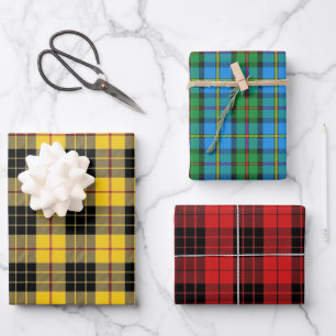 Clan MacLeod Lewis Harris Raasay Tartan Combo Geschenkpapier Set