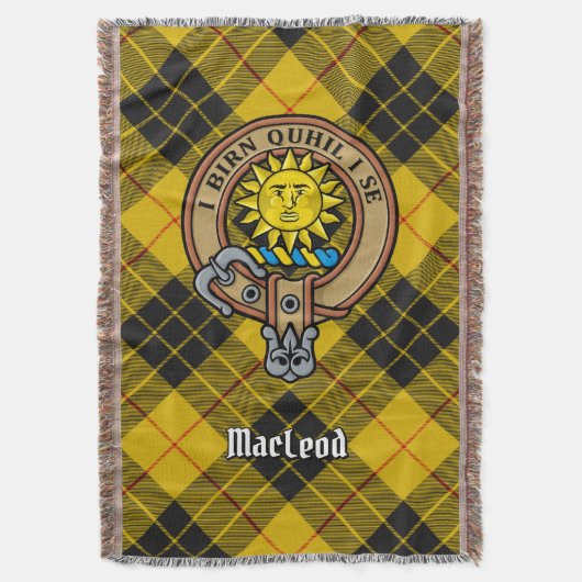 Clan MacLeod of Lewis Wappen über Tartan Decke (Vorderseite Vertikal)