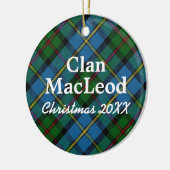 Clan MacLeod Scottish Blue und Green Tartan Keramikornament (Links)