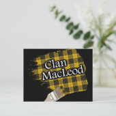 Clan MacLeod Scottish Tartan Paint Brush Postkarte (Stehend Vorderseite)