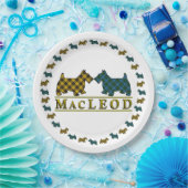 Clan MacLeod Scottish Tartan Scottie Dogs Pappteller (Party)
