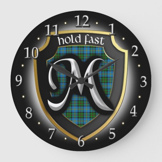 Clan MacLeod Tartan Clock Große Wanduhr (Vorderseite)