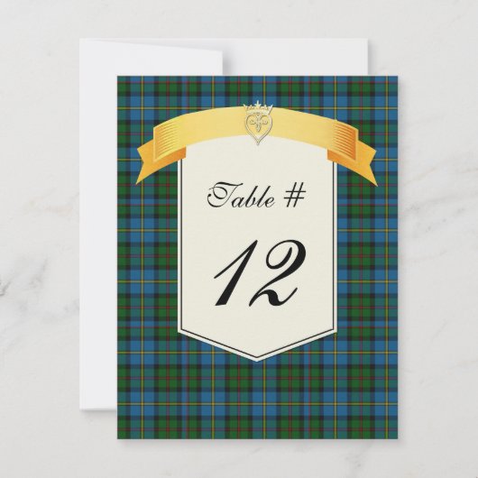 Clan MacLeod Tartan Kariert Wedding Tischnummer (Vorderseite)