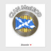 Clan MacLeod Tartan Knot & Flag Aufkleber (Blatt)
