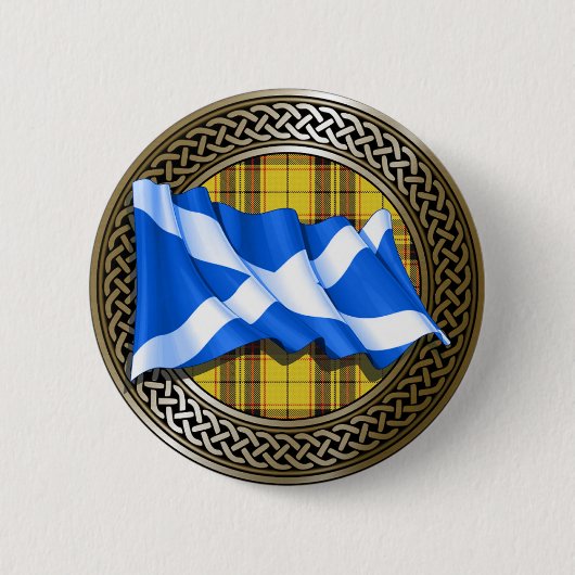 Clan MacLeod Tartan Knot & Flag Button (Vorderseite)