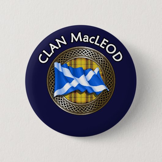 Clan MacLeod Tartan Knot & Flag Button (Vorderseite)