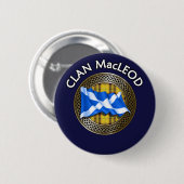 Clan MacLeod Tartan Knot & Flag Button (Vorne & Hinten)