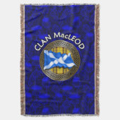 Clan MacLeod Tartan Knot & Flag Decke (Vorderseite Vertikal)