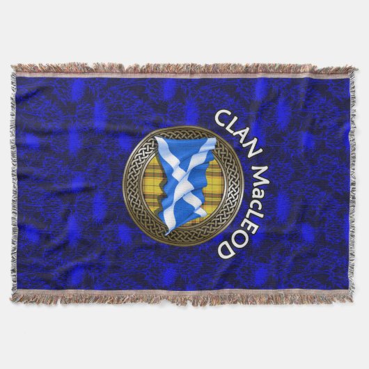 Clan MacLeod Tartan Knot & Flag Decke (Vorderseite)