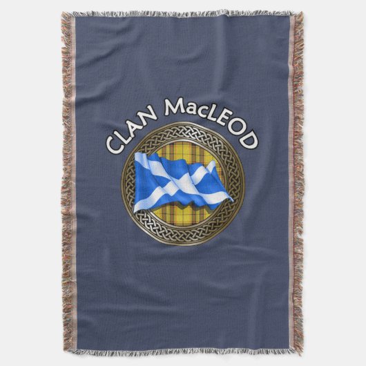 Clan MacLeod Tartan Knot & Flag Decke (Vorderseite Vertikal)