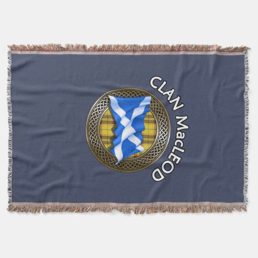 Clan MacLeod Tartan Knot & Flag Decke (Vorderseite)