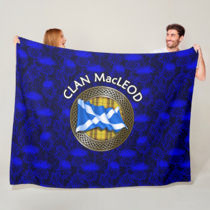Clan MacLeod Tartan Knot & Flag Fleecedecke