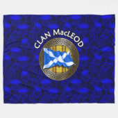 Clan MacLeod Tartan Knot & Flag Fleecedecke (Vorderseite (Horizontal))