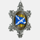 Clan MacLeod Tartan Knot & Flag Schneeflocken Zinn-Ornament (Links)