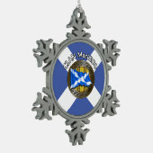 Clan MacLeod Tartan Knot & Flag Schneeflocken Zinn-Ornament (Links)