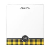 Clan MacLeod Tartan Monogram Notizblock (Vorderseite)