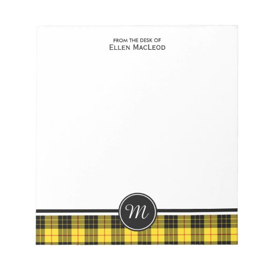 Clan MacLeod Tartan Monogram Notizblock (Vorderseite)