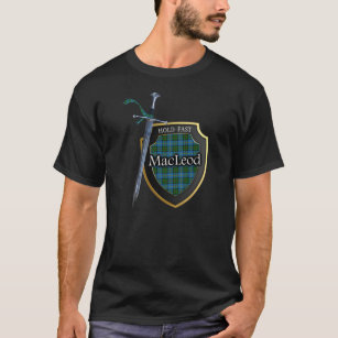 Clan MacLeod Tartan-schottisches Schild u. Klinge T-Shirt