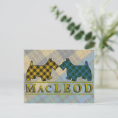 Clan MacLeod Tartan Scottie Dogs Postkarte (Stehend Vorderseite)