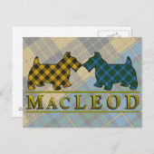 Clan MacLeod Tartan Scottie Dogs Postkarte (Vorne/Hinten)