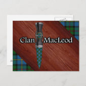 Clan MacLeod Tartan Sgian Dubh Blade Postkarte (Vorne/Hinten)