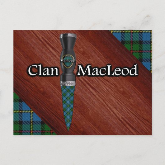 Clan MacLeod Tartan Sgian Dubh Blade Postkarte (Vorderseite)