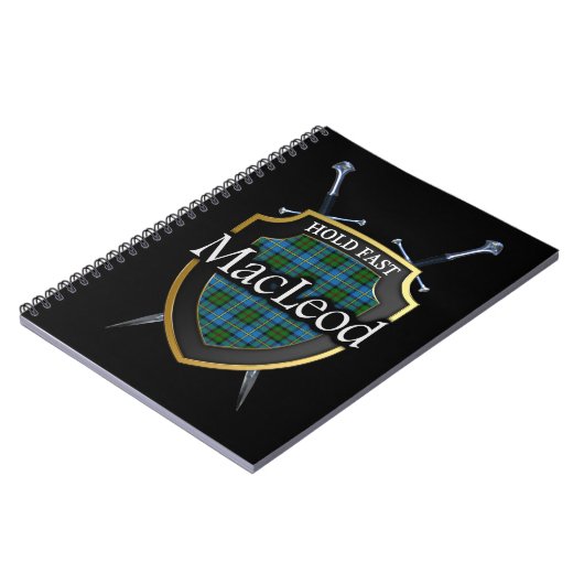 Clan MacLeod Tartan Shield & Schwerter Notizblock (Linke Seite)
