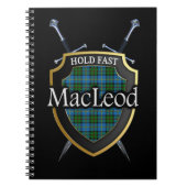 Clan MacLeod Tartan Shield & Schwerter Notizblock (Vorderseite)