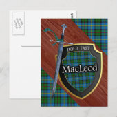 Clan MacLeod Tartan Sword & Shield Postkarte (Vorne/Hinten)