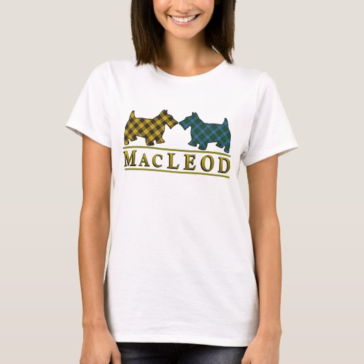 Clan MacLeod Tartanscottie-Hunde T-Shirt (Vorderseite)