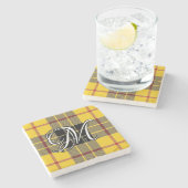 Clan MacLeod von Lewis Tartan Custom Monogram Steinuntersetzer (Seitenansicht)