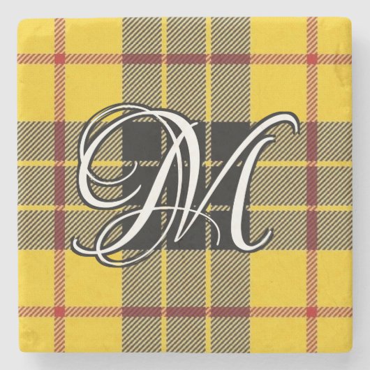 Clan MacLeod von Lewis Tartan Custom Monogram Steinuntersetzer (Vorderseite)