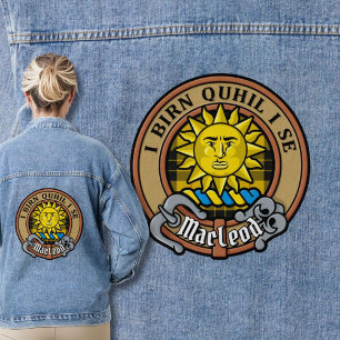 Clan MacLeod von Lewis Wappen über Gelber Tartan Jeansjacke