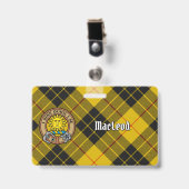 Clan MacLeod von Lewis Wappen über Tartan Ausweis (Vorderseite mit Clip)