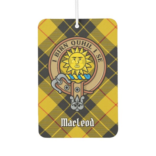 Clan MacLeod von Lewis Wappen über Tartan Autolufterfrischer (Vorderseite)