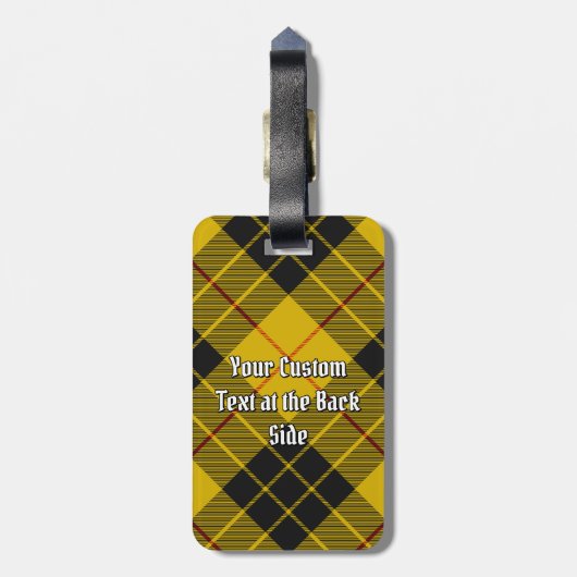 Clan MacLeod von Lewis Wappen über Tartan Gepäckanhänger (Rückseite vertikal)