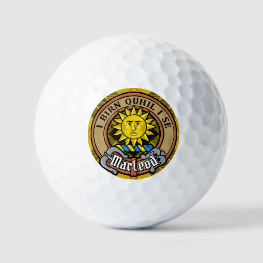 Clan MacLeod von Lewis Wappen über Tartan Golfball (Vorderseite)