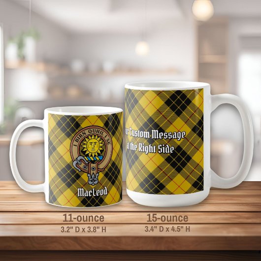 Clan MacLeod von Lewis Wappen über Tartan Kaffeetasse