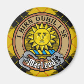 Clan MacLeod von Lewis Wappen über Tartan Magnet (Vorne)