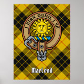 Clan MacLeod von Lewis Wappen über Tartan Poster (Vorne)