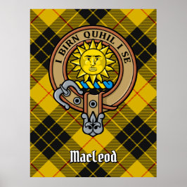 Clan MacLeod von Lewis Wappen über Tartan Poster
