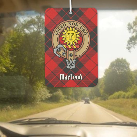 Clan MacLeod von Raasay Wappen über Tartan Autolufterfrischer