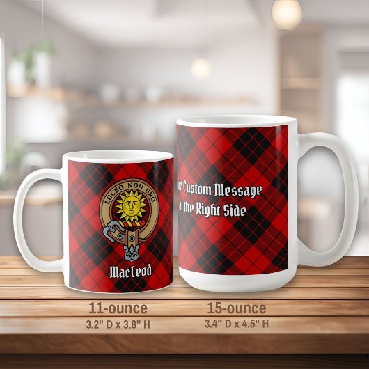 Clan MacLeod von Raasay Wappen über Tartan Kaffeetasse