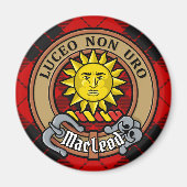 Clan MacLeod von Raasay Wappen über Tartan Magnet (Vorne)