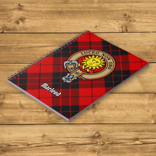 Clan MacLeod von Raasay Wappen über Tartan Notizblock