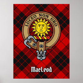 Clan MacLeod von Raasay Wappen über Tartan Poster